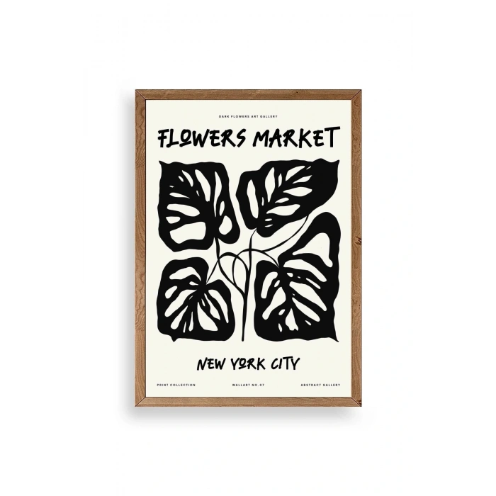 Yaprak Ahşap Çerçeveli Tablo 50 x 70