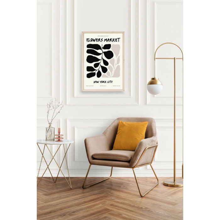 Yaprak Ahşap Çerçeveli Tablo 50 x 70