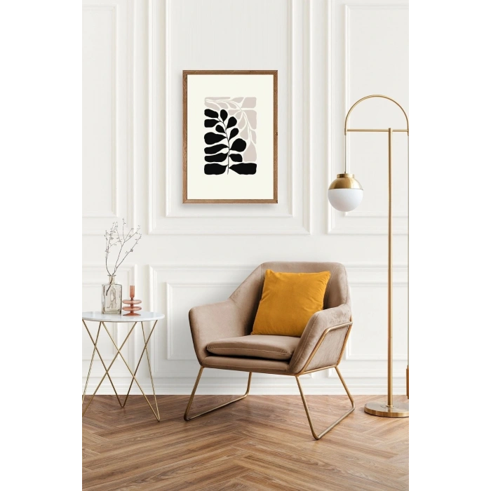 Yaprak Ahşap Çerçeveli Tablo 50 x 70