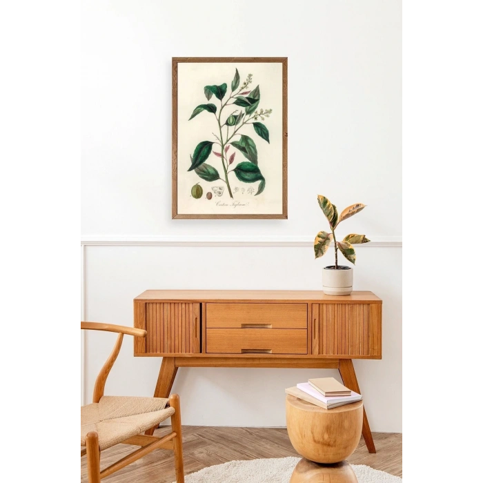Yaprak Ahşap Çerçeveli Tablo 50 x 70