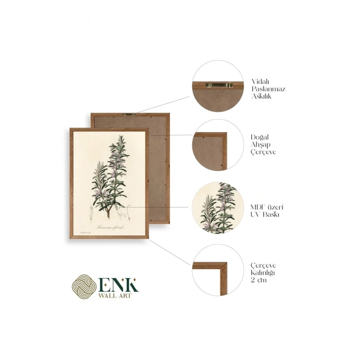 Yaprak Ahşap Çerçeveli Tablo 50 x 70