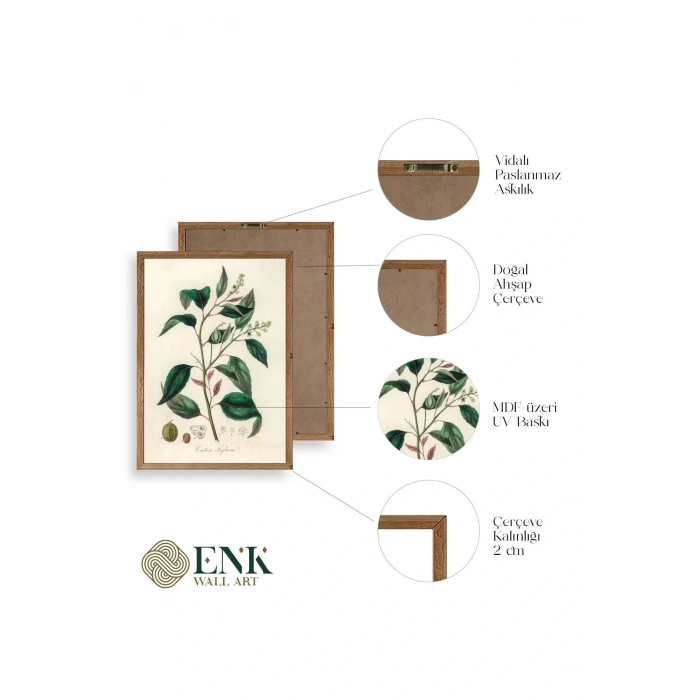 Yaprak Ahşap Çerçeveli Tablo 50 x 70