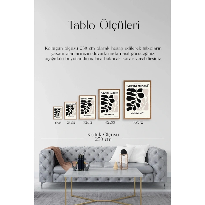 Yaprak Ahşap Çerçeveli Tablo 50 x 70