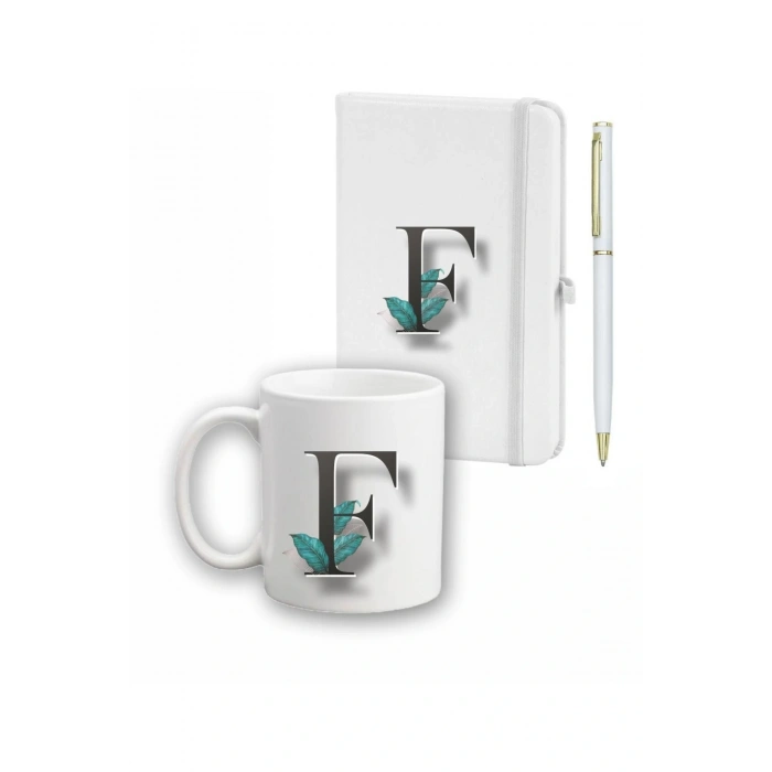 Yaprak Desen Ajanda, Kupa Ve Kalem Seti