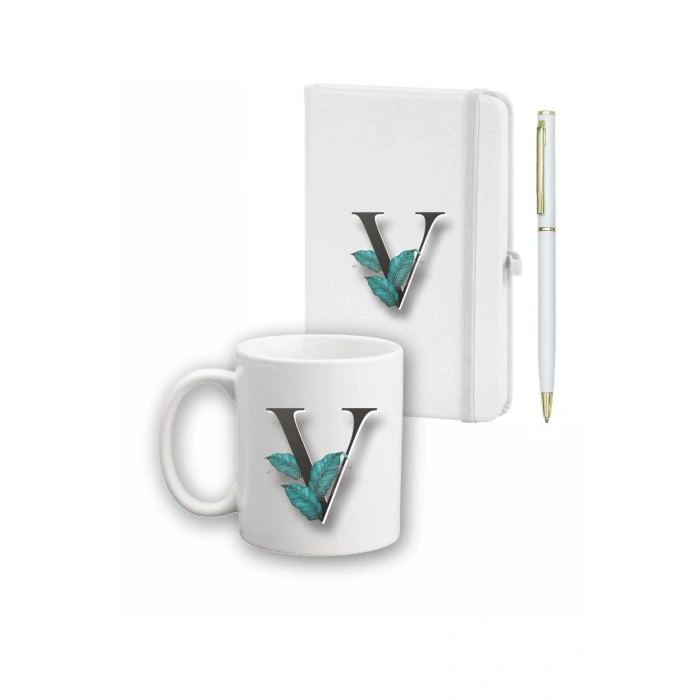 Yaprak Desen Ajanda, Kupa Ve Kalem Seti