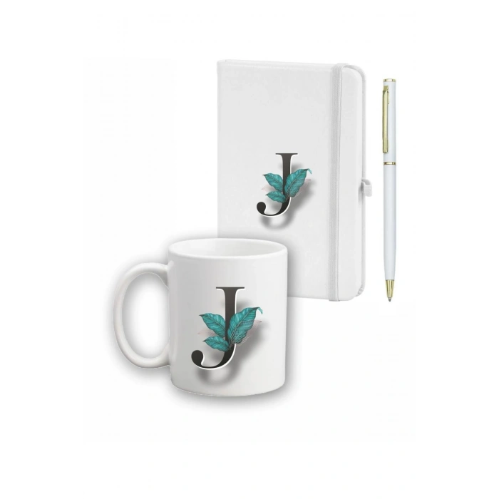 Yaprak Desen Ajanda, Kupa Ve Kalem Seti