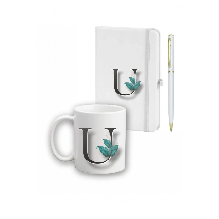 Yaprak Desen Ajanda, Kupa Ve Kalem Seti