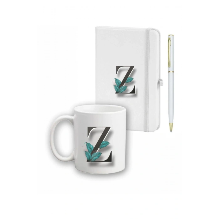 Yaprak Desen Ajanda, Kupa Ve Kalem Seti