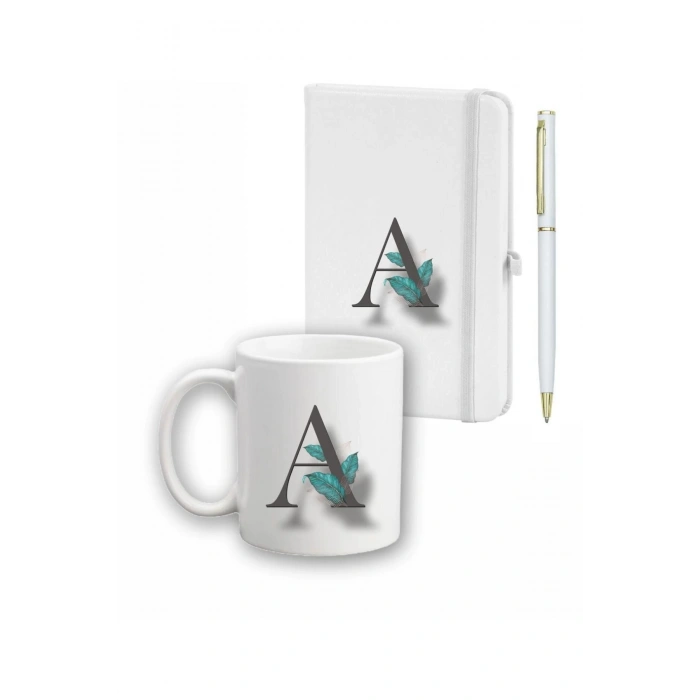 Yaprak Desen Ajanda, Kupa Ve Kalem Seti