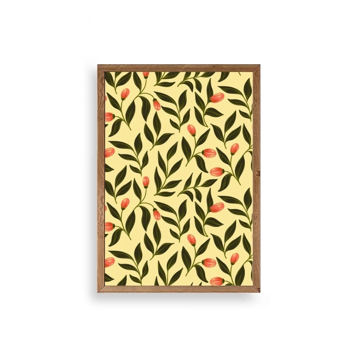 Yapraklar Ahşap Çerçeveli Tablo 17 x 23