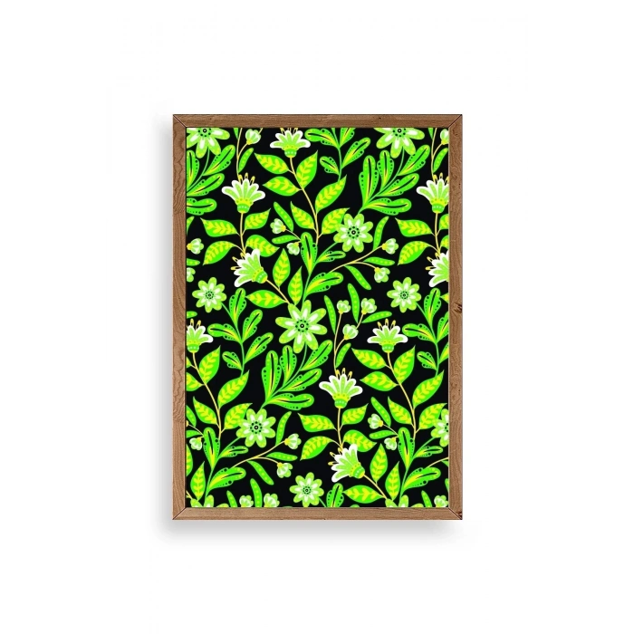 Yapraklar Ahşap Çerçeveli Tablo 17 x 23