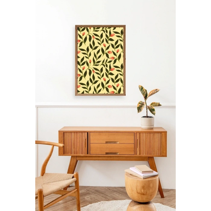 Yapraklar Ahşap Çerçeveli Tablo 17 x 23