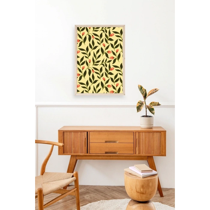 Yapraklar Ahşap Çerçeveli Tablo 17 x 23