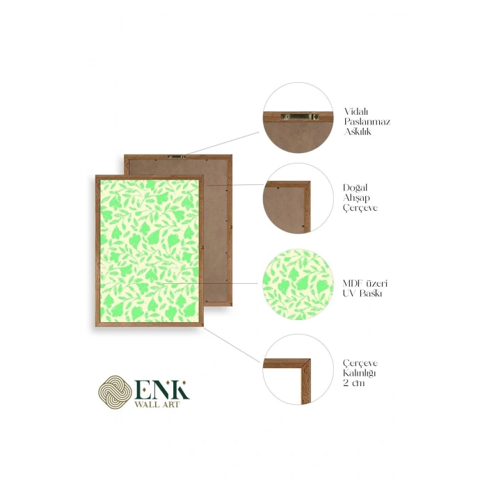 Yapraklar Ahşap Çerçeveli Tablo 17 x 23