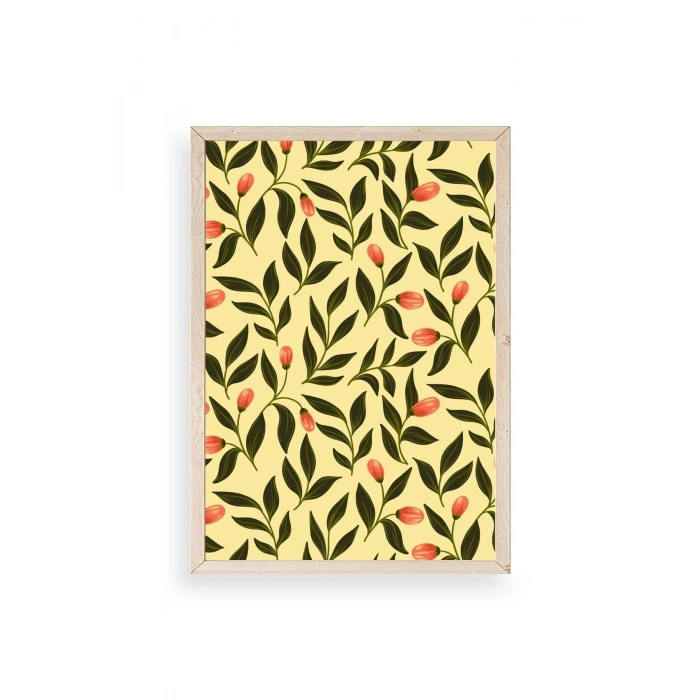 Yapraklar Ahşap Çerçeveli Tablo 23 x 30