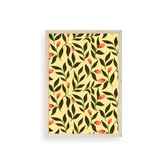 Yapraklar Ahşap Çerçeveli Tablo 23 x 30