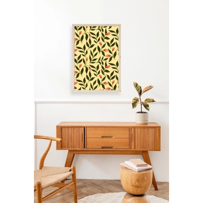 Yapraklar Ahşap Çerçeveli Tablo 23 x 30