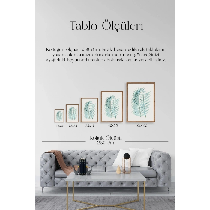 Yapraklar Ahşap Çerçeveli Tablo 23 x 30