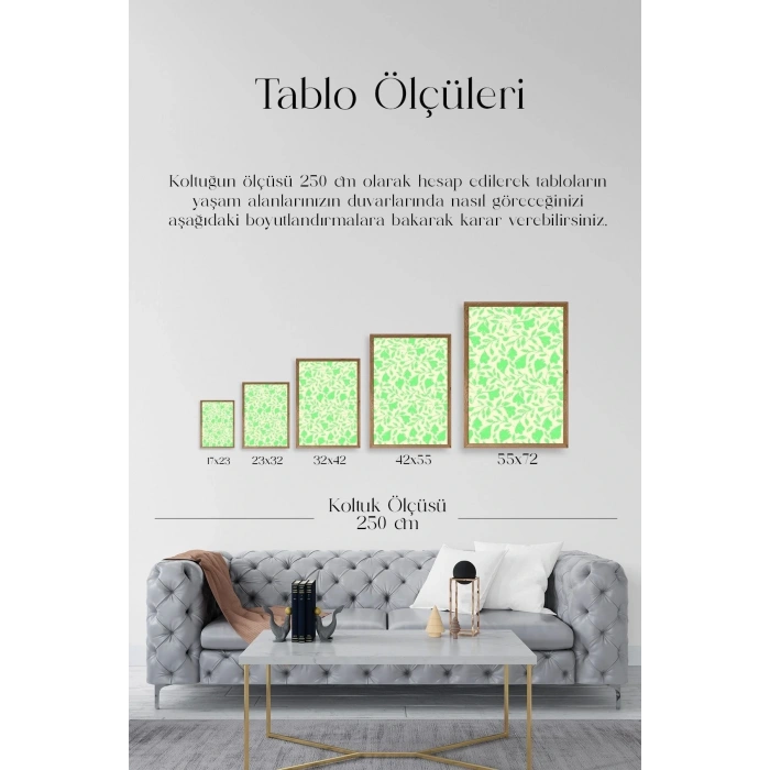 Yapraklar Ahşap Çerçeveli Tablo 23 x 30