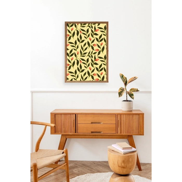 Yapraklar Ahşap Çerçeveli Tablo 30 x 42