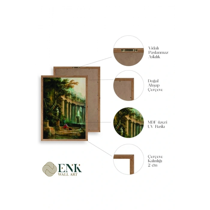 Yapraklar Ahşap Çerçeveli Tablo 30 x 42