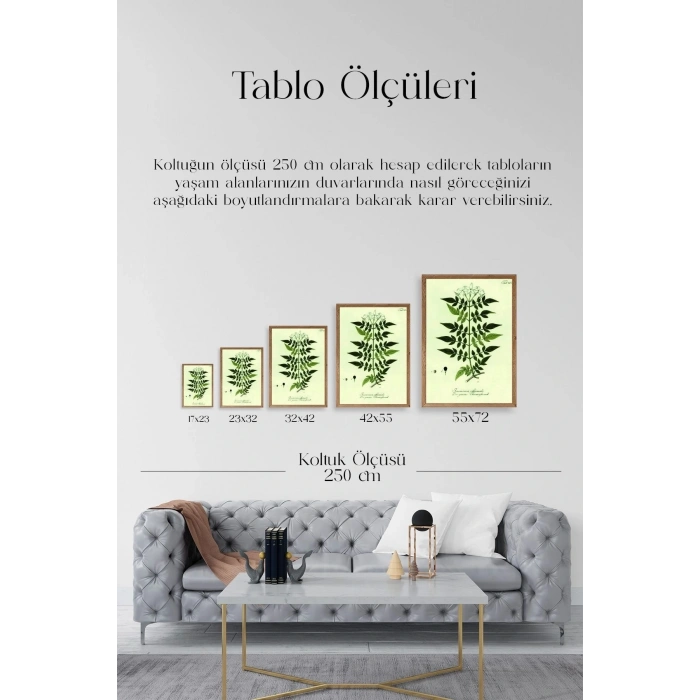 Yapraklar Ahşap Çerçeveli Tablo 30 x 42