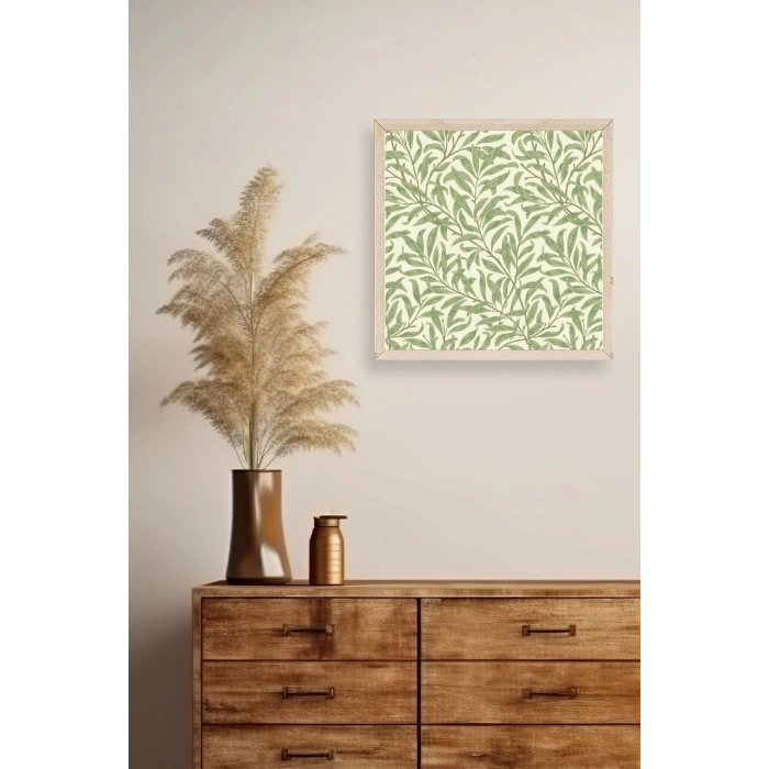 Yapraklar Ahşap Çerçeveli Tablo 42 x 42