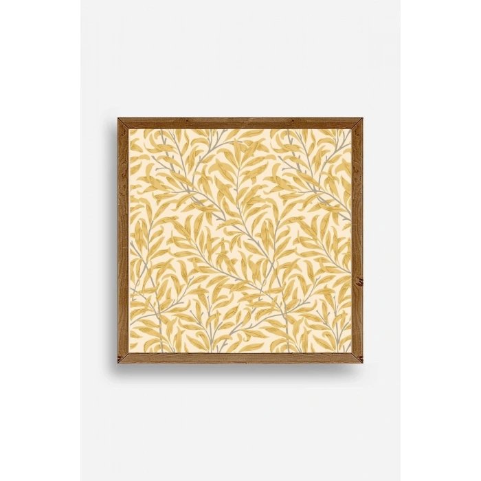 Yapraklar Ahşap Çerçeveli Tablo 50 x 50