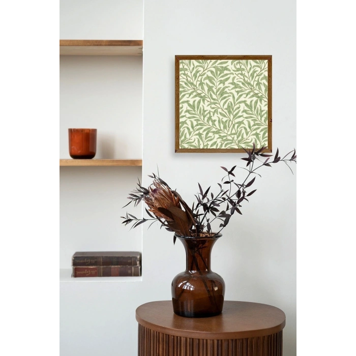 Yapraklar Ahşap Çerçeveli Tablo 50 x 50