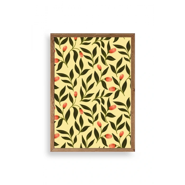 Yapraklar Ahşap Çerçeveli Tablo 50 x 70