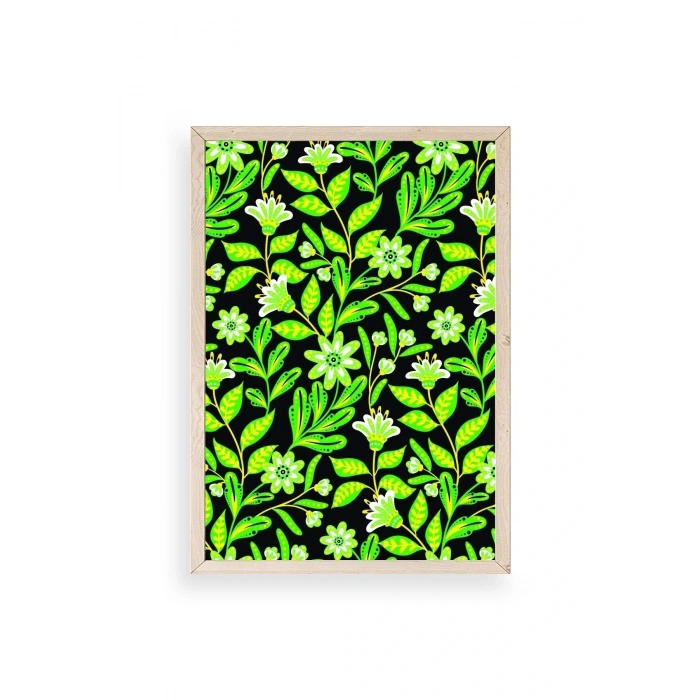 Yapraklar Ahşap Çerçeveli Tablo 50 x 70