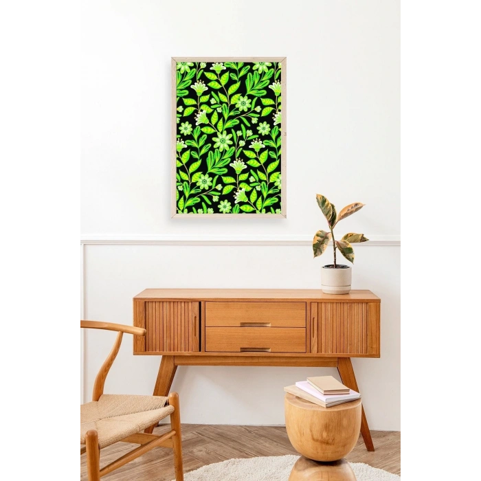 Yapraklar Ahşap Çerçeveli Tablo 50 x 70