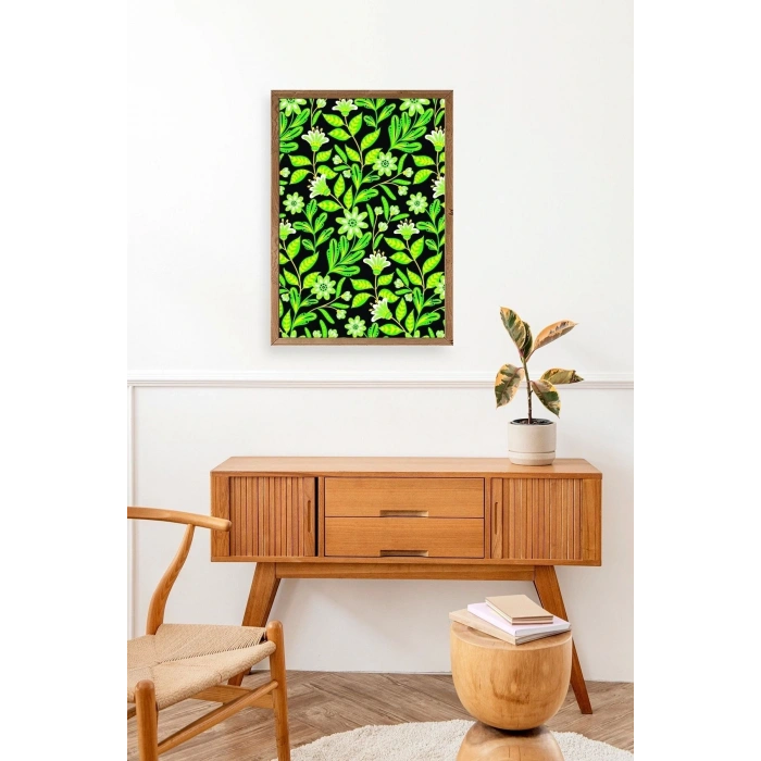 Yapraklar Ahşap Çerçeveli Tablo 50 x 70