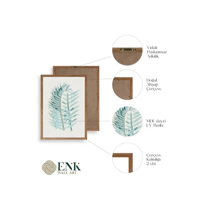 Yapraklar Ahşap Çerçeveli Tablo 50 x 70