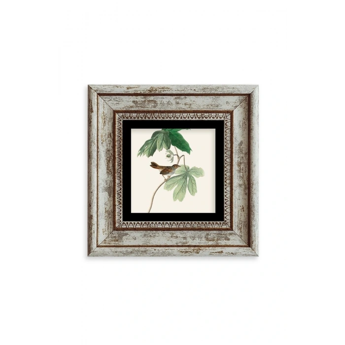 Yapraklar Çerçeveli Taş Tablo 20 cm