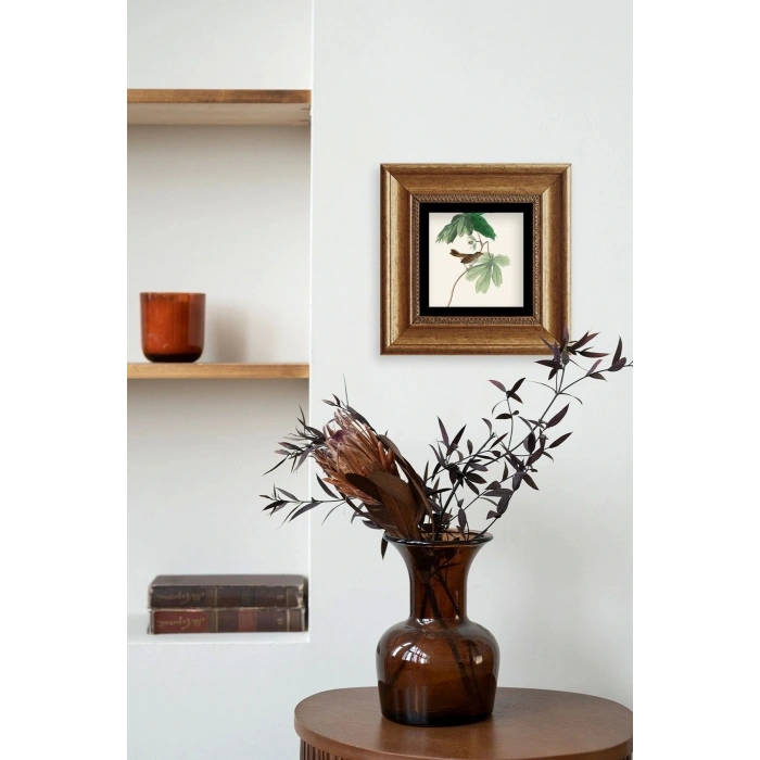 Yapraklar Çerçeveli Taş Tablo 20 cm