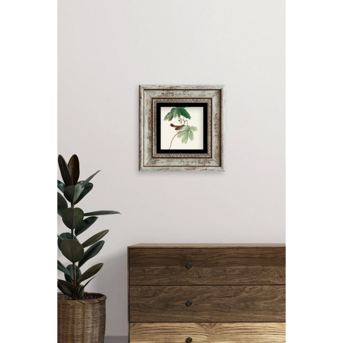 Yapraklar Çerçeveli Taş Tablo 20 cm