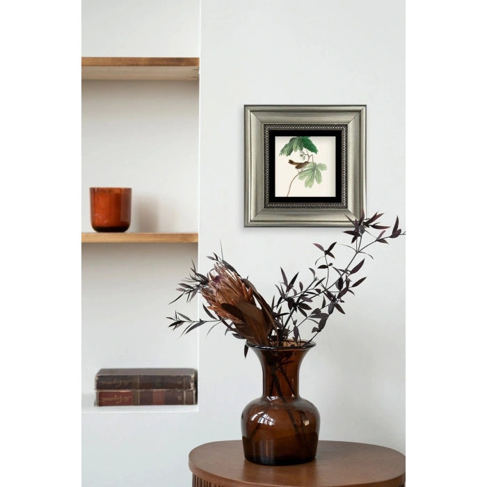 Yapraklar Çerçeveli Taş Tablo 20 cm