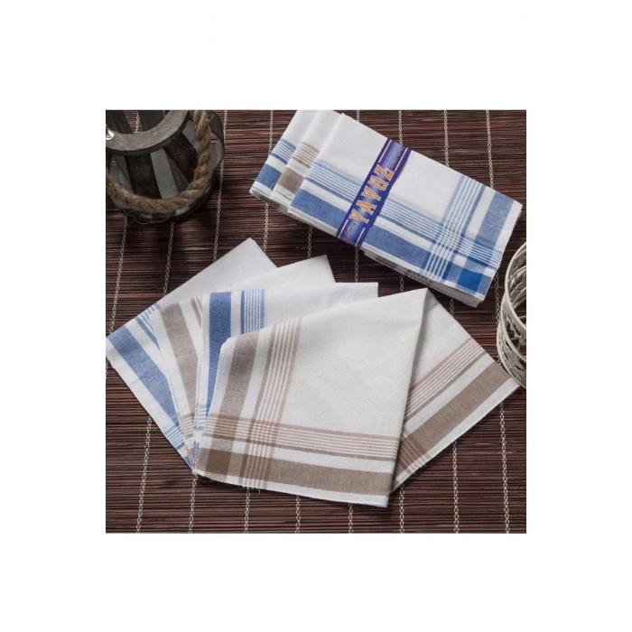 Yavuz Kutulu 39x39 cm 12 Adet Kumaş Mendil YM 01