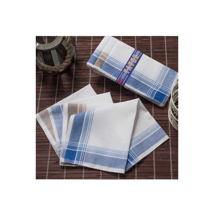 Yavuz Kutulu 39x39 cm 12 Adet Kumaş Mendil YM 03