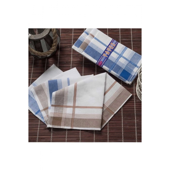 Yavuz Kutulu 39x39 cm 12 Adet Kumaş Mendil YM 04