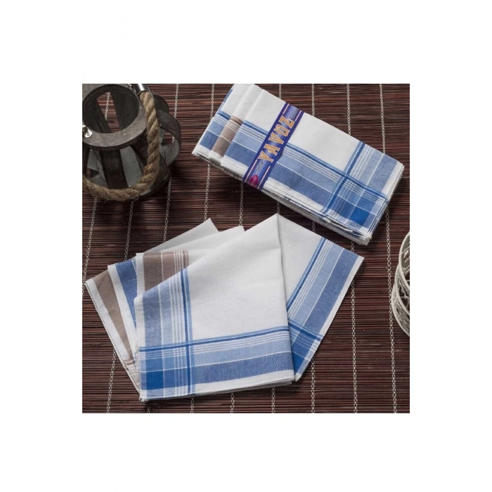 Yavuz Boxed 39x39 cm Fabric 12 Pieces Handkerchief YM 02