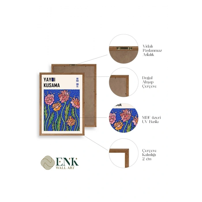 Yayoi Kusama Ahşap Çerçeveli Tablo 23 x 30