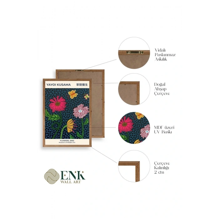 Yayoi Kusama Ahşap Çerçeveli Tablo 23 x 30