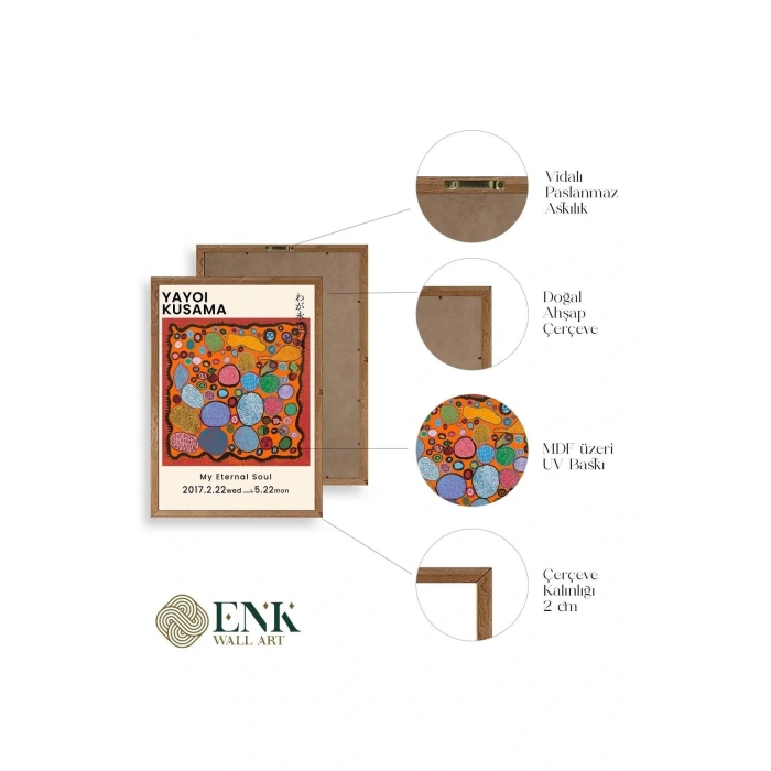 Yayoi Kusama Ahşap Çerçeveli Tablo 23 x 30