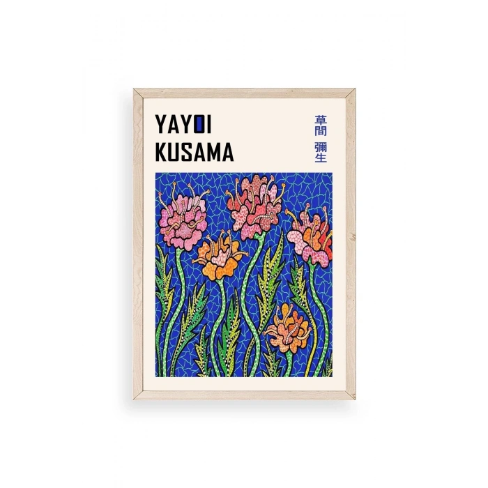 Yayoi Kusama Ahşap Çerçeveli Tablo 30 x 42