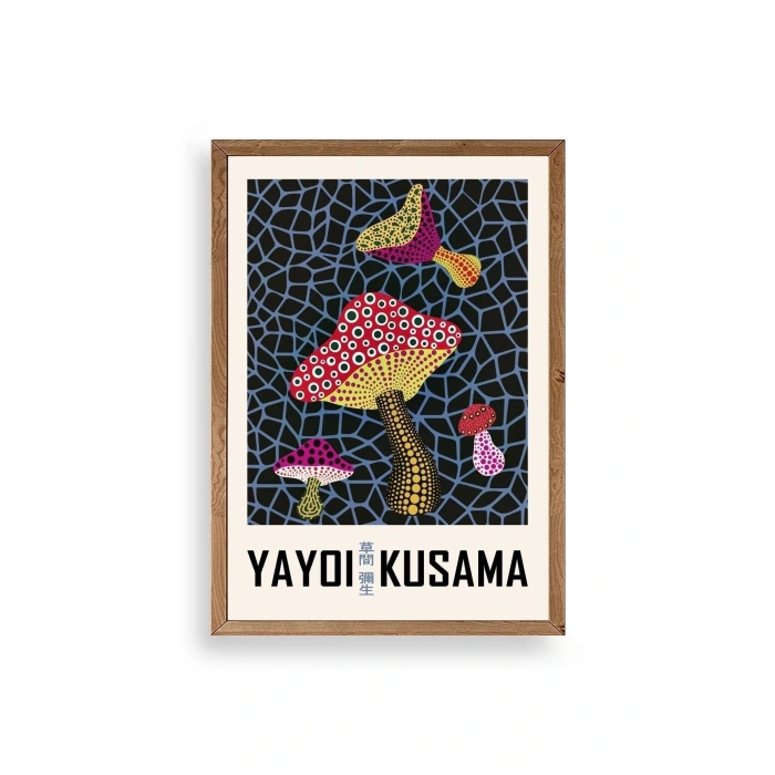 Yayoi Kusama Ahşap Çerçeveli Tablo 30 x 42