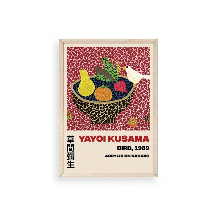Yayoi Kusama Ahşap Çerçeveli Tablo 30 x 42
