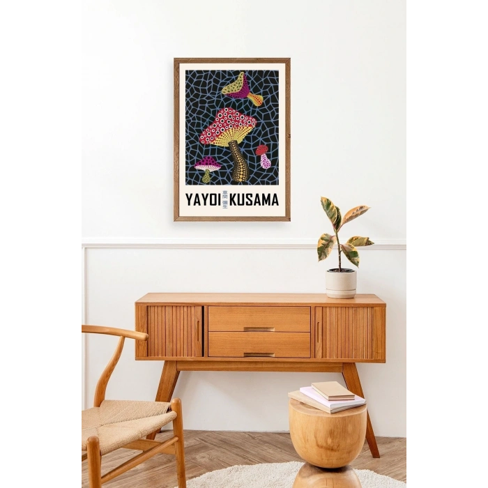 Yayoi Kusama Ahşap Çerçeveli Tablo 30 x 42