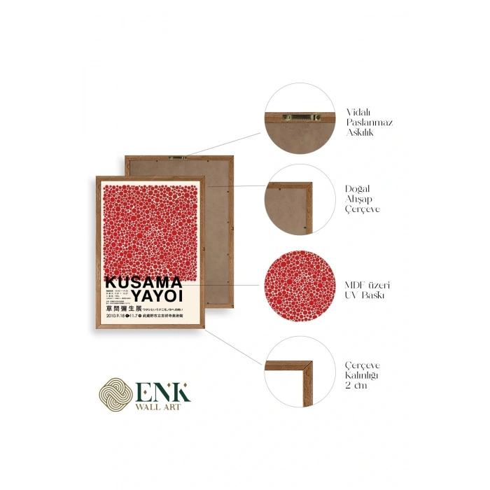 Yayoi Kusama Ahşap Çerçeveli Tablo 30 x 42